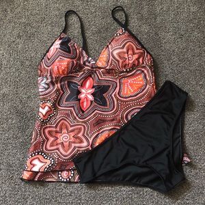 New Orange and Black Tankini